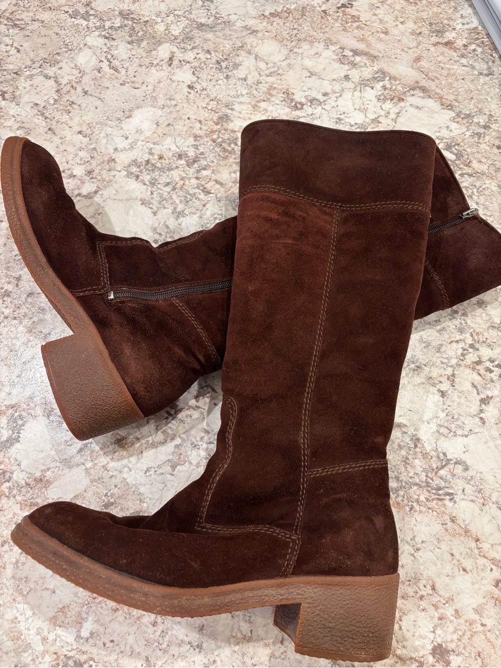 Brown Suede Tall Boot